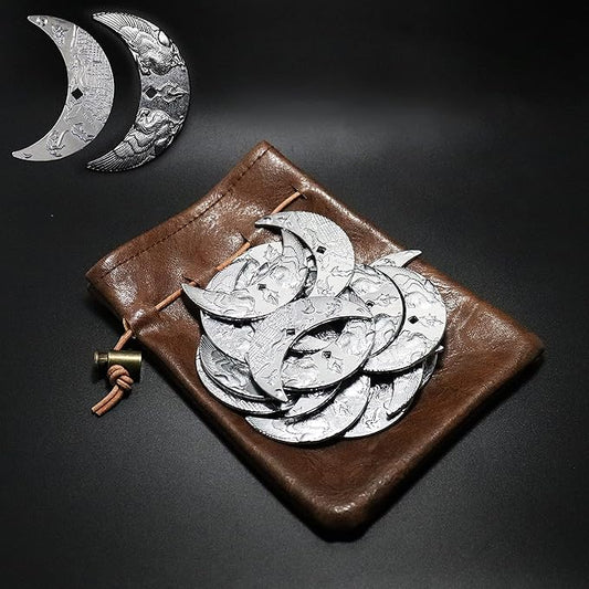 20 Fantasy Coins for DND Board Games Accessories & Leather Pouch for Waterdeep Metal Coins for Dungeons & Dragons Tablelap RPG Games Addons Medieval Game Retro Props