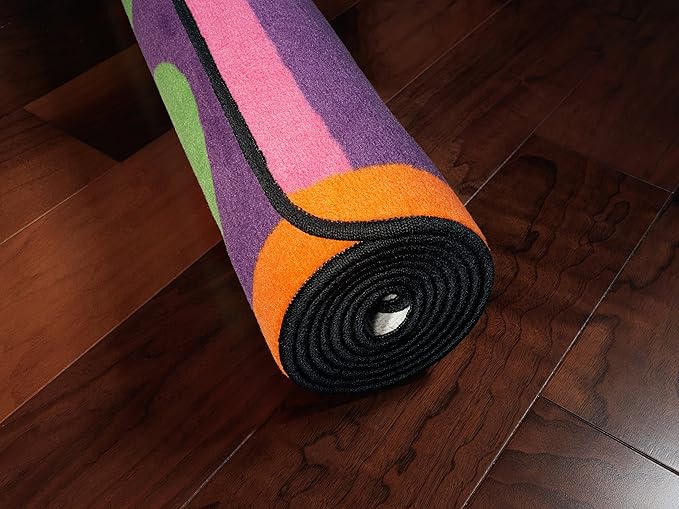 Flagship Carpets Multi Silly Circles Colorful Abstract Children's Classroom Area Rug for Kids Room Seating Décor, Play Carpet for Teaching and Playing, (Seats 20), 5'10" x 8'4", Rectangle