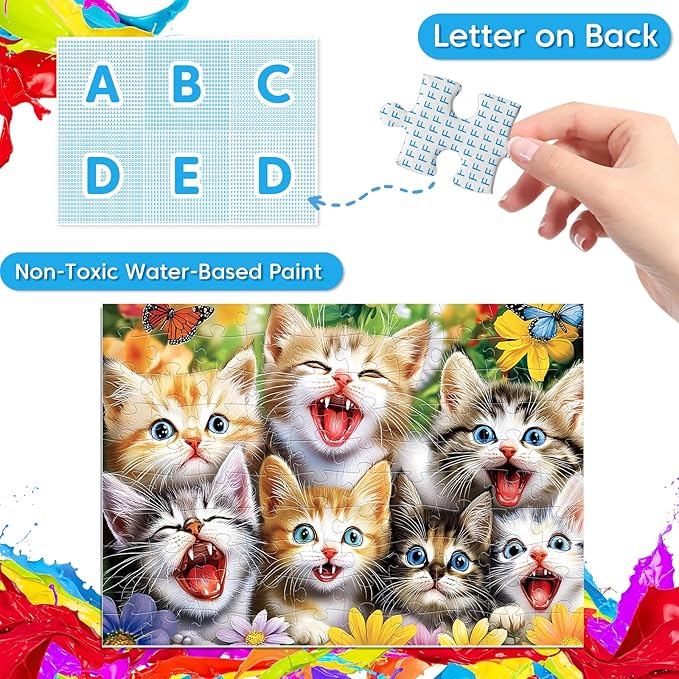 4-Pack 100 Piece Puzzles for Kids Ages 4-6 6-8 Popsicles Birds Dolphin Cat Large Puzzles for Kids 8-10 Years Old 100 Piece Jigsaw Puzzles for Seniors Adults Toddler Children Learning Educational Toys