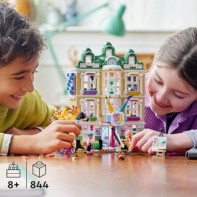 LEGO Friends Emma's Art School House Set 41711, Creative Arts & Crafts Toy with 3 Mini-Dolls, Accessories and DOTS Decor, Birthday Gift Idea for Kids 8-12 Years Old