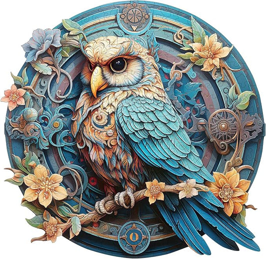 Wooden Puzzles for Adults,Wise Owl (M-263pcs) Wooden Jigsaw Puzzles, 11.7*11.3 in Unique Shaped Animal Wood Puzzles Adults, Birthday Gifts Wooden Animal Puzzles for Kids Family Puzzle Games