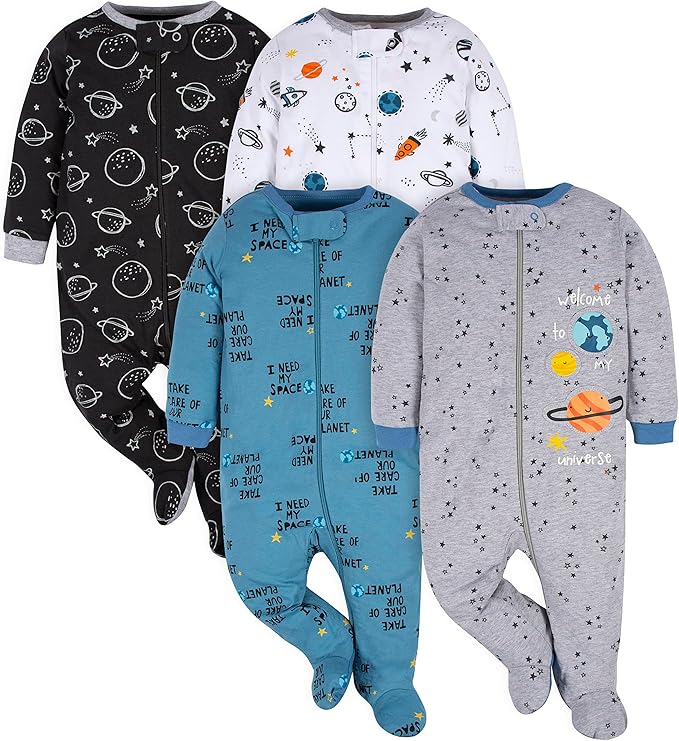 Gerber Baby Boys 4 Pack Sleep 'N Play Footie