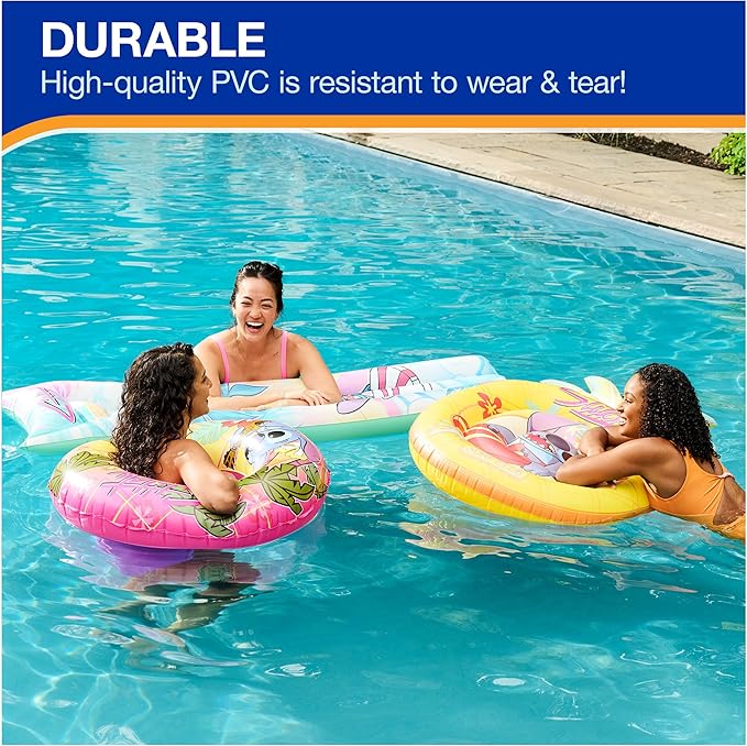 Swimways Stitch Oversized Pool Float, Inflatable Pool Floats & Kids Pool Toys, Swimming Pool Accessories & Beach Essentials for Teens Aged 14 & Up