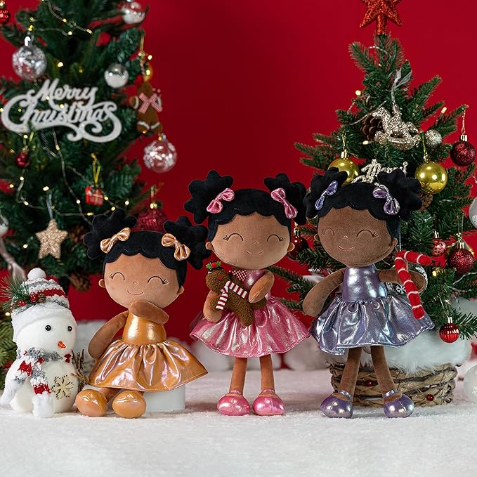 Gloveleya Baby Girl Gifts Baby Dolls Soft Doll Curvy Illusion Girl Black Purple 12inches