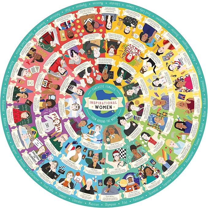 Ridley’s Inspirational Women Feminist Circular Jigsaw Puzzle, 1000-Piece Puzzle – Features 54 Inspirational Feminist Icons, Educational Jigsaw Puzzle for Women, Men and Kids – Makes a Great Gift Idea