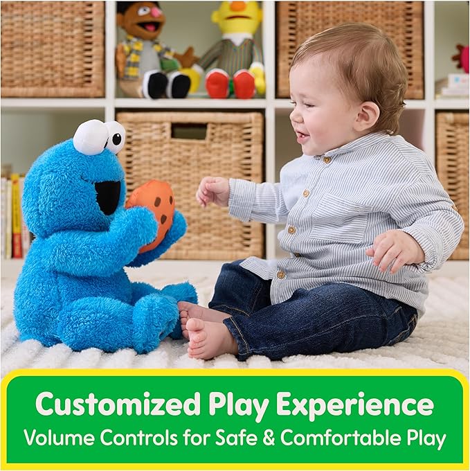 GUND Sesame Street Official Peek-a-Boo Cookie Monster Plush, Stuffed Animal Sensory Toy for Babies and Toddlers, Ages 1 and Up, Blue, 11”