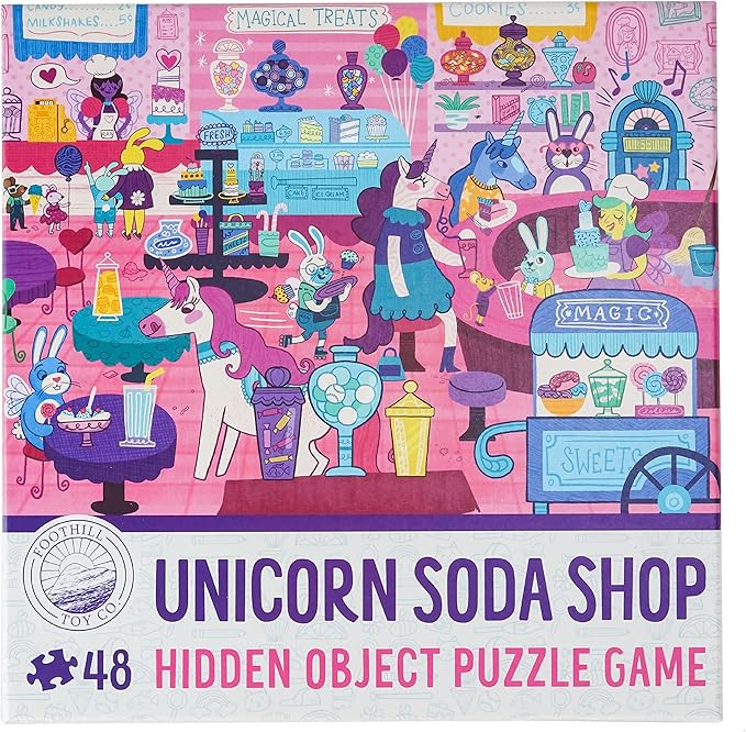 Children’s Jigsaw Puzzle | Unique Unicorn Art | Educational Gift for Kids 3-8, Unicorn Soda Shop - 48 Piece