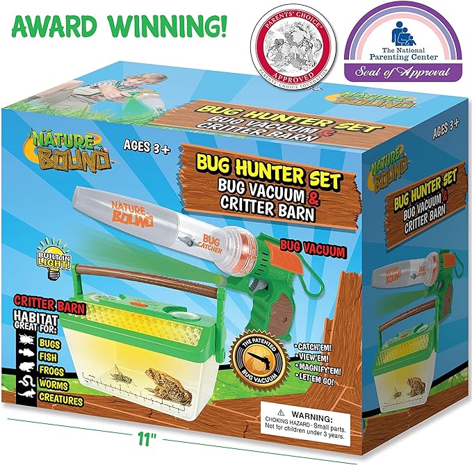 Nature Bound Bug Catcher Vacuum with Light Up Critter Habitat Case | Eco-Friendly Exploration Toys Gifts for Boys Girls | Complete Kit for Kids Includes Vacuum and Cage | Outdoor Toys for Kids |
