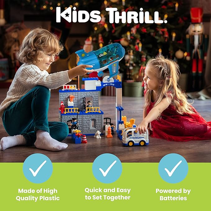 Kidsthrill Kids Airplane Toy with Bump & Go Technology, Flashing Lights, Music & Sounds - Toys for Boys & Girls 3-12