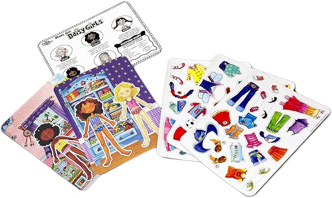 Bendon Daisy Girls Dress Up Magnetic Tin Playset with 3 Illustrated Magnet Sheets and Dual Playscenes TS Shure 50255, Multicolor