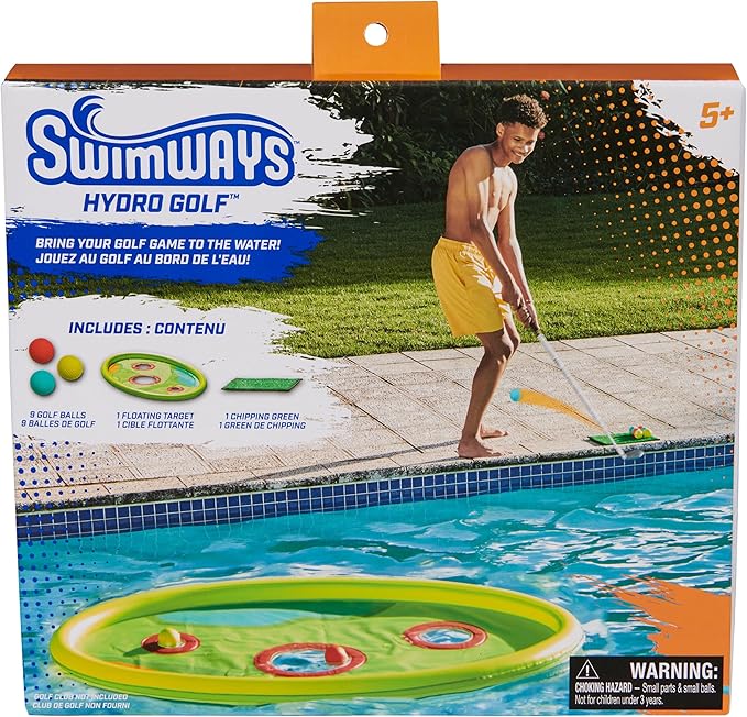 SwimWays Hydro Golf, Pool Toys for Kids and Adults, Floating Swimming Pool Game with Golf Balls and Chipping Green, Outdoor Toys for Kids Aged 5 & Up