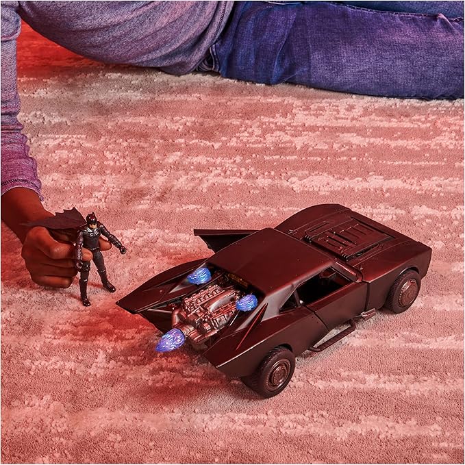 DC Comics, Batman Batmobile with 4” Batman Figure, Lights and Sounds, The Batman Movie Collectible, Kids Toys for Boys and Girls Ages 4 and up