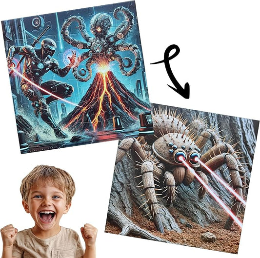 Kids Puzzle Double-Sided Jigsaw – Ninja Robot & Laser Spider – 36-Piece Toddler, Preschool, & Elementary Puzzle (Ideal for Ages 3-8) | Fun Educational Toy & Gift
