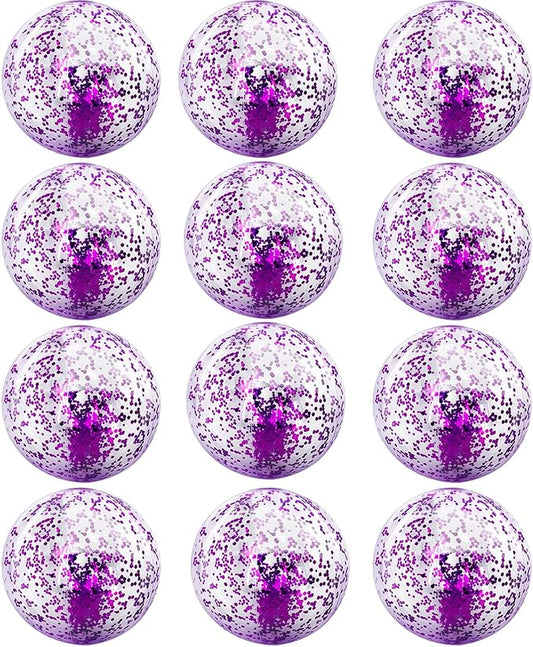 12 Pack Inflatable Beach Balls Bulk 16" Glitters Pool Toys Balls for Pool, Beach, Summer Pool Party - Swimming Pool Game Water Beach Toys Kid Party Favor Summer Decorations Blow Up Grape Beach Ball
