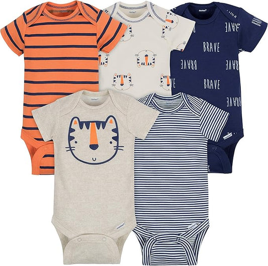 Gerber baby-boys 5-pack Short Sleeve Variety Onesies Bodysuits