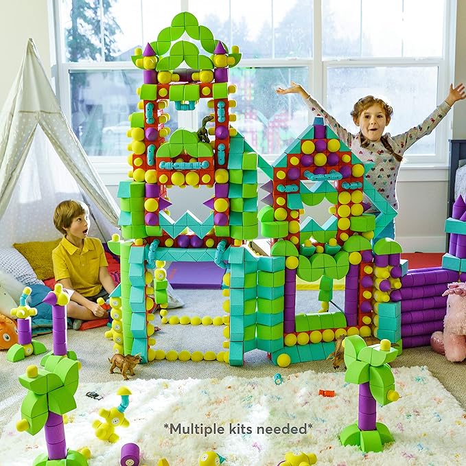 Magnetic Foam Blocks – STEM Preschool Toys for Children, Toddlers, Boys and Girls, The Ultimate Bath Toy – 100 Piece Set with Toy Chest, Bath Building Blocks, Engineering Toys for Kids 3-6