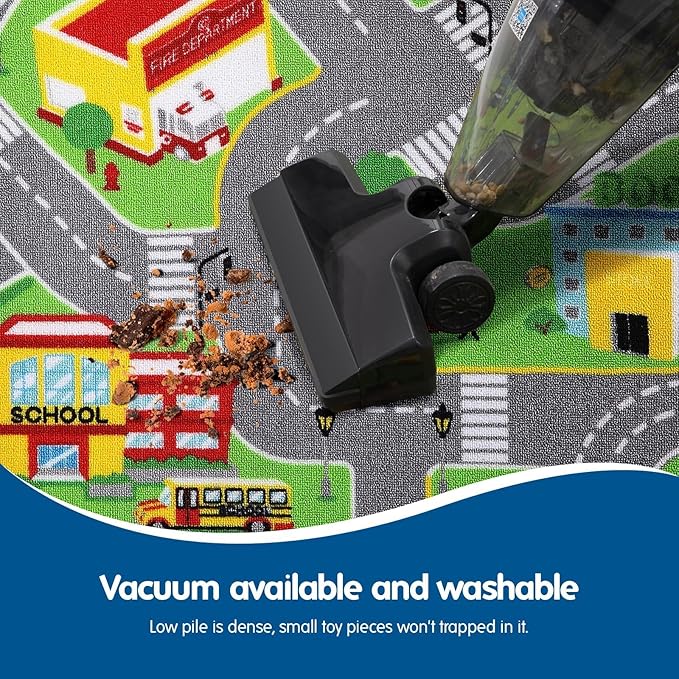 Booooom Jackson Car Rug-Car Mat for Kids Toy Cars -Car Rugs for Kids Toy Cars-Road Rug-Kids Car Rug Play Mat-Car Track Carpet-Car Play Mat-Car Play Rug-Race Car Floor Mat-Kids Car Playmat Rug