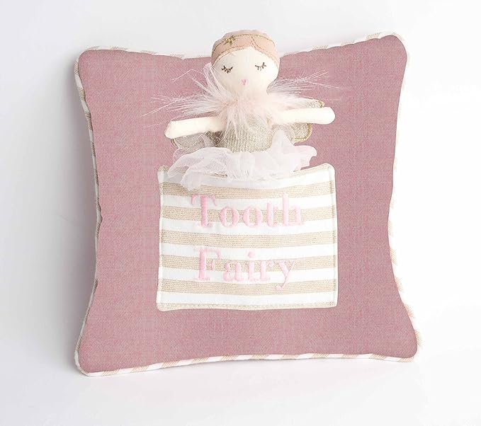 MON AMI Tooth Fairy Pillow & Doll Set - 9”, Plush Stuffed Tooth Fairy Doll and Pillow with Pocket, Tooth Fairy Keepsake for Girls and Boys