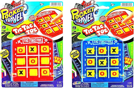 JA-RU Portable Tic Tac Toe (2 Pack) Classic Mini Board Games for Kids. Pocket Size Travel. Bulk Birthday Party Favor Stocking Stuffer. 3256-2s