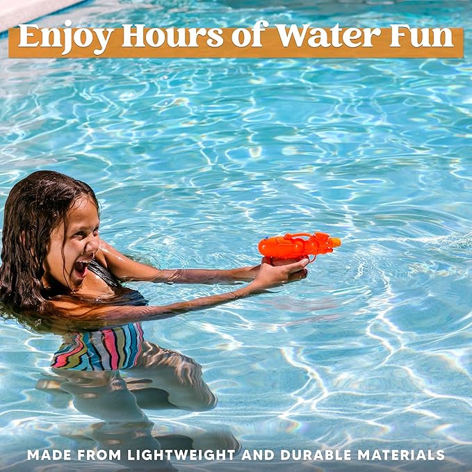 Sloosh 24 Packs Water Gun Party Favors, Assorted Colors Mini Water Blasters Summer Squirt Soaker Fighting Beach Pool Toys for Kids