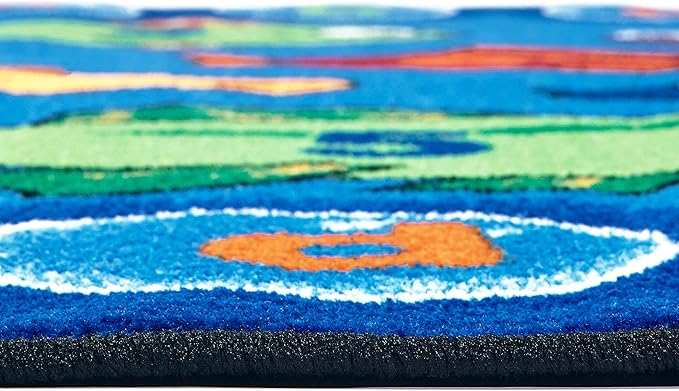 Carpets for Kids 6805 Fishing for Literacy 6ft x 9ft Oval Educational, Area Rug, 6ft x 9ft, Blue