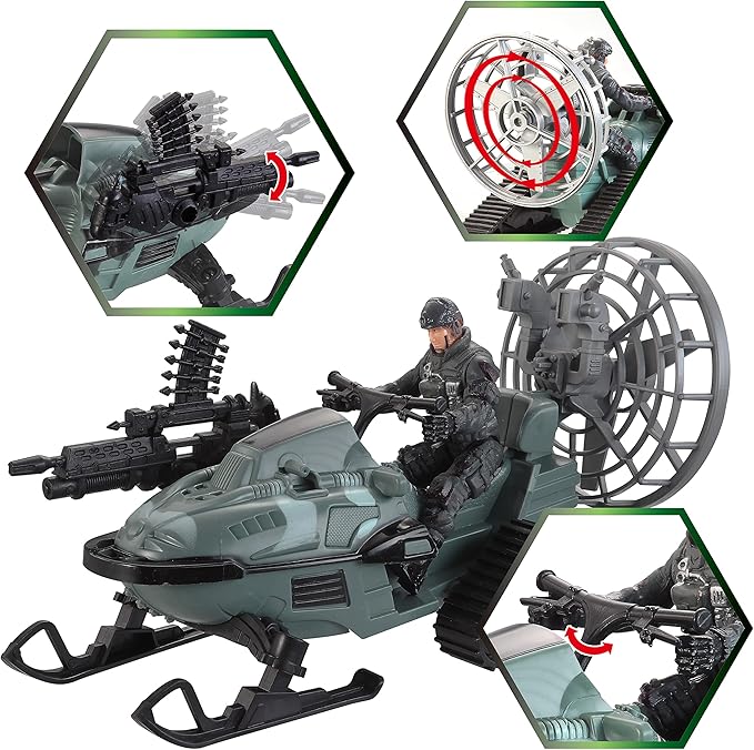 JOYIN Military Toy Set, Airplane, Role Play Fighter Jet with Soliders, Army Men Action Figures, Snowmobile, Kayak Boat, Army Toys for Boys Age 4-7, Kids Birthday Easter Presents