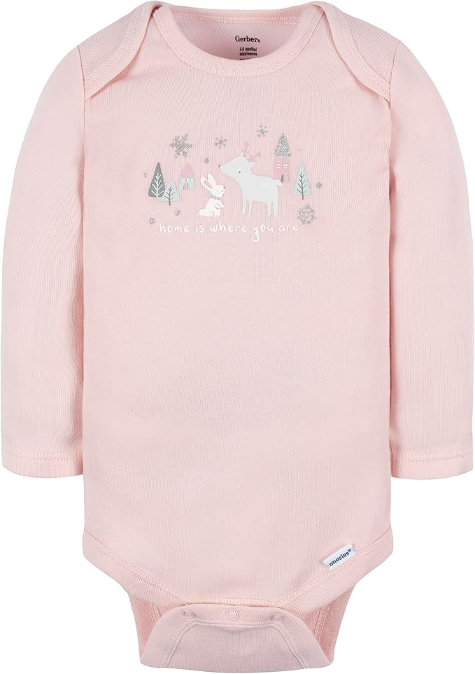 Gerber Baby Girls' 6-Pack Long-Sleeve Onesies Bodysuits