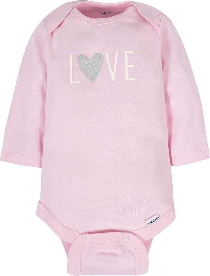 Gerber Baby Girls' 6-Pack Long-Sleeve Onesies Bodysuits