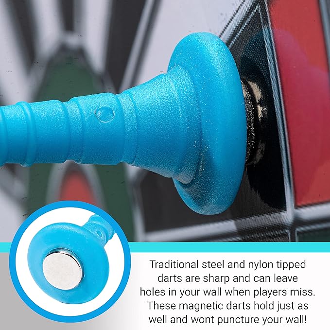 Franklin Sports Magnetic Soft Tip Dartboard Set - Indoor Dart Board + Darts Set for Family + Adults - Magnetic Board + (6) Darts Included