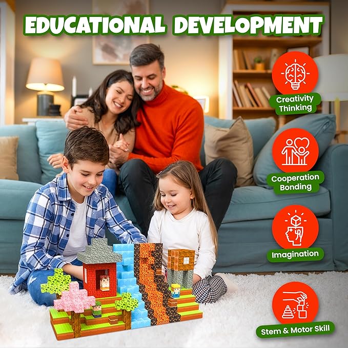 RICCLE Magnetic Blocks for Kids - 120 PCS Build Magnetic Building Blocks Toddler STEM Sensory Outdoor Toys for 3+ Year Old Boys & Girls, Educational & Learning Toys for Ages 4-12