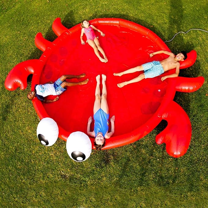 BigMouth Inc Splash Pad Sprinkler Water Toy for Kids, Outdoor Summer Backyard Spray Game for Toddlers - Crab