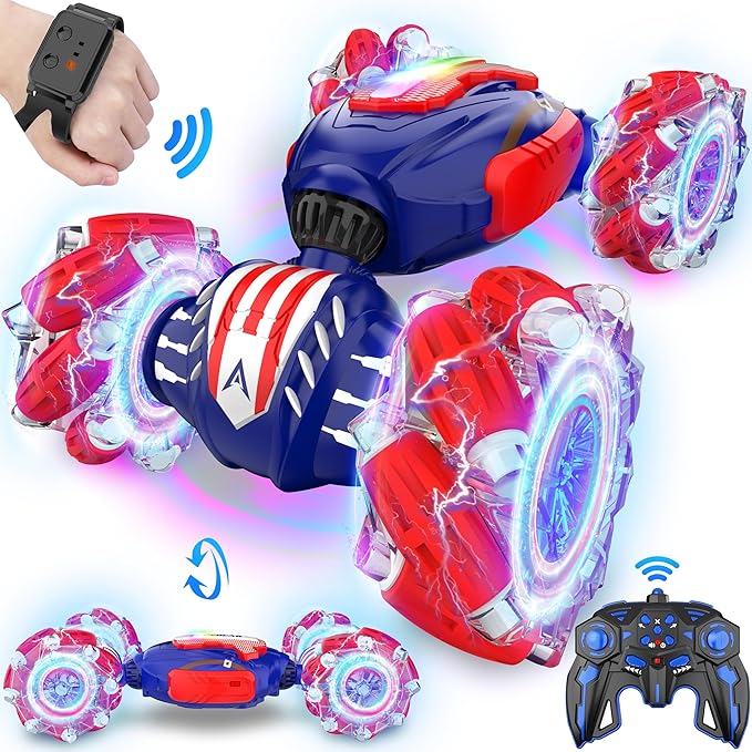 Remote Control Car, Gesture Sensing RC Stunt Car, 4 WD Transform Off Road for Rotating, 2.4Ghz Hand Controlled Remote Control Twister Cars, RC Cars for Kids Boys Girls Toy Gift Age 8 9 10 11 12 yr