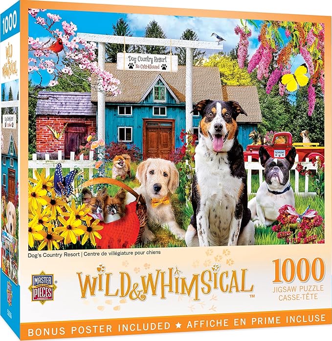 MasterPieces 1000 Piece Jigsaw Puzzle For Adults, Family, Or Youth - Dog's Country Resort - 19.25"x26.75"