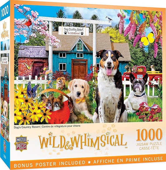 MasterPieces 1000 Piece Jigsaw Puzzle For Adults, Family, Or Youth - Dog's Country Resort - 19.25"x26.75"