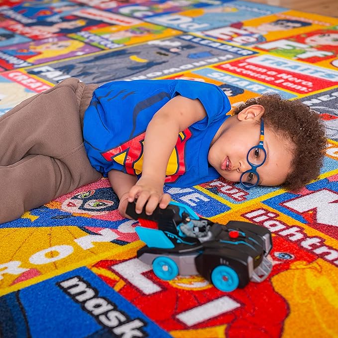KC Cubs | DC Super Hero ABC Alphabet Traits & Emotions Educational Learning & Game Area Rug Carpet for Kids and Children Bedrooms and Playroom