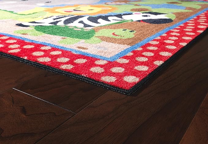 Flagship Carpets Kids and Baby Non Slip Area Rug for Home Learning or Classroom Carpet, Playroom or Kids Bedroom Mat, 3' x 5', Cutie Jungle