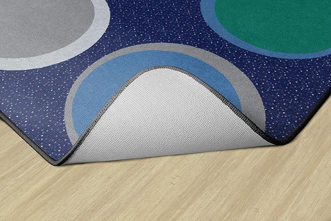 Flagship Carpets Sitting Spots Seating Rectangle Area Rug for Children's Classroom or Kids Playroom, and Home Learning Carpet, Seats 30, 10'6" x 13'2", Cool Blue