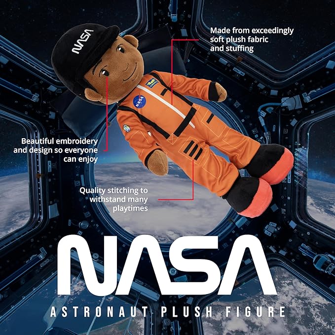 Playtime by Eimmie 14”Charlie NASA Doll - Soft Baby Doll - Plush Rag Dolls for 2 Year Old Girls Boys Toddler & Infants - Astronaut Plush Washable Doll - Space Themed Stuffed Toys, Astronaut Plush Toy