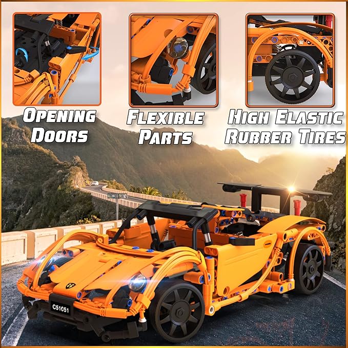 WISEPLAY STEAM Building Block RC Car Set 421 PCS - STEM Projects for Kids Ages 8-12 - Build Your Own RC Car