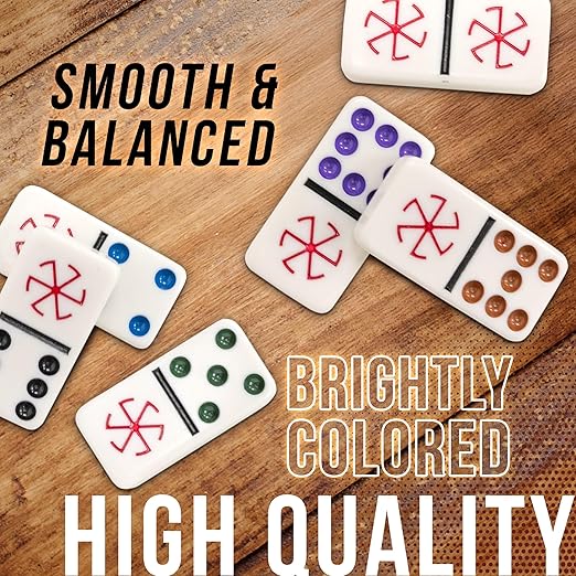 Front Porch Classics, Spinner Domino Game Set in Collectible Wooden Case from Front Porch Classics for 2 to 8 Players Ages 8 and Up