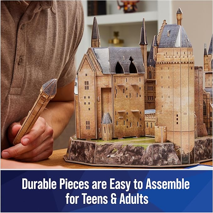 4D Build, Harry Potter Deluxe Hogwarts Castle with Astronomy Tower & Great Hall Over 2ft. Wide Model Kit 384 Pcs | 3D Puzzles for Adults & Teens 12+