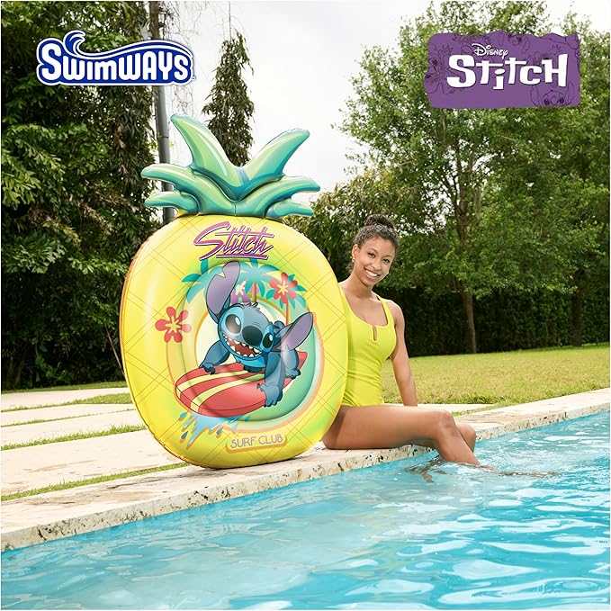 Swimways Stitch Oversized Pool Float, Inflatable Pool Floats & Kids Pool Toys, Swimming Pool Accessories & Beach Essentials for Teens Aged 14 & Up