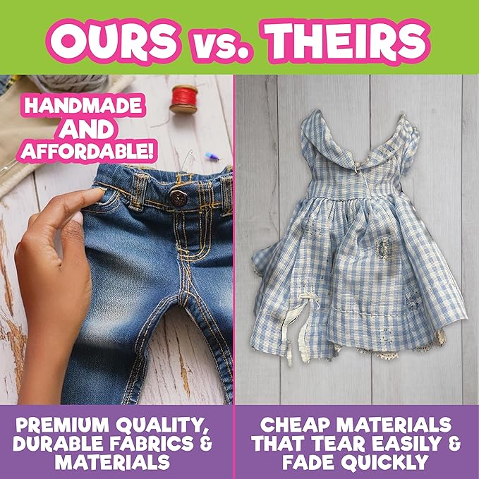 6pc Horseback Riding Outfit - 18" Doll Clothes & Accessories Compatible w American Girl Dolls - Equestrian Set Includes Hat, Shirt, Jacket, Pants, Boots, & Crop - Gifts for Girls