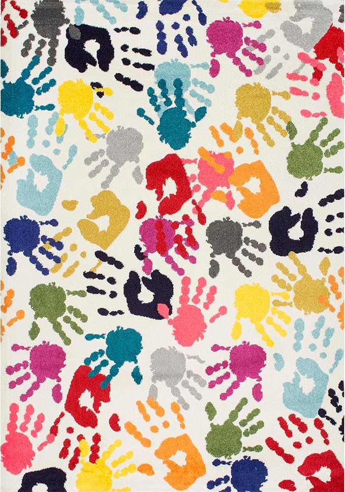 nuLOOM Pinkie Handprint Kids Area Rug, 7x9, Multi