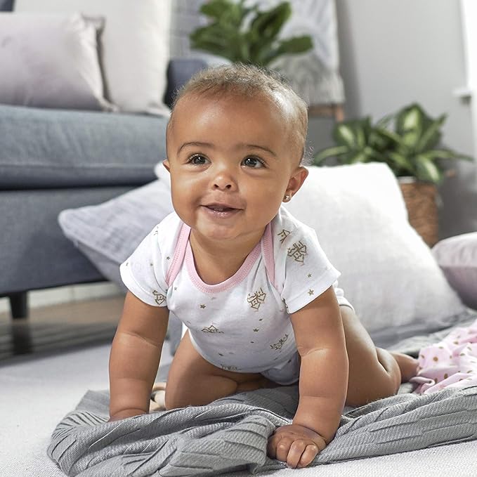 Gerber Baby Girls' 5-Pack Short Sleeve Variety Onesies Bodysuits