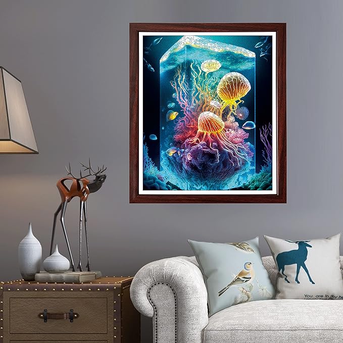 Unique Wooden Jigsaw Puzzles - Coral Jellyfish, 200 Pcs Medium Size 9.6'' x 11.8'', Luxurious Animal Shaped Wood Puzzle, Beautiful Package, Best Gift for Adults