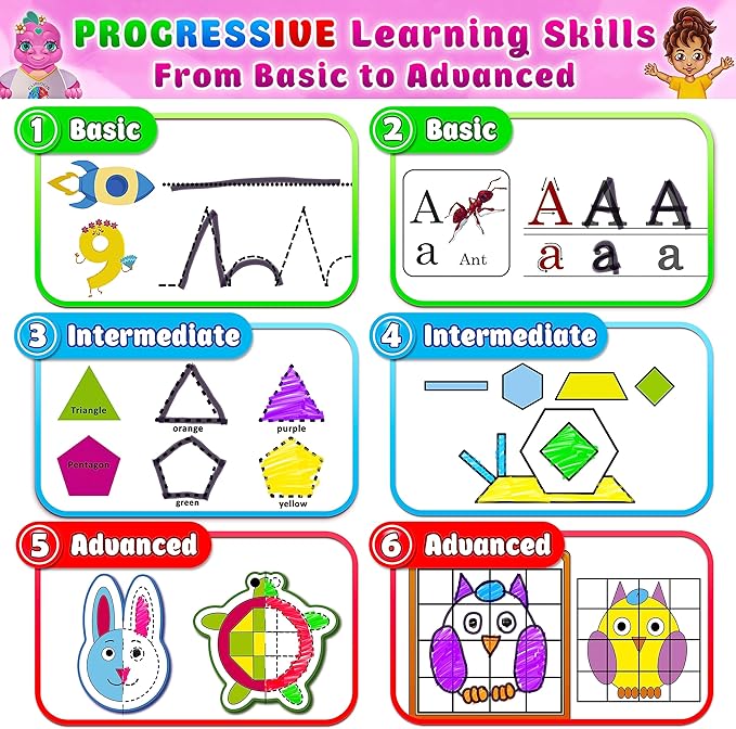 Curious 2 Learn Montessori PREASSEMBLED Busy Book for Toddlers Ages 3 and Up, Pre K Preschool Learning Activities Book - Autism Sensory Learning & Education Toys Kindergarten Workbook (Pink)