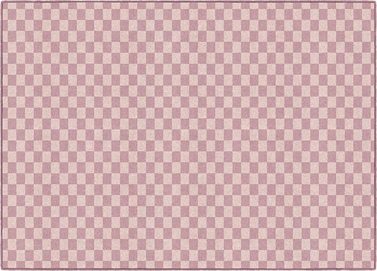 Flagship Carpets Schoolgirl Style Blush Checkerboard Educational Area Rug for Kids Room Seating Décor, Children's Classroom, Play Carpet for Teaching and Playroom, 5' x 7'6", Blush Pink