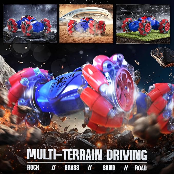 BEZGAR Gesture Sensing RC Stunt Car, Monster Truck Toys, Remote Control Monster Truck with Light, Spider Remote Control Car, Spider Toys for Boys, Remote Control Spider, Outdoor Toys for Kids
