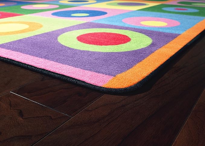 Flagship Carpets Multi Silly Circles Colorful Abstract Children's Classroom Area Rug for Kids Room Seating Décor, Play Carpet for Teaching and Playing, (Seats 20), 5'10" x 8'4", Rectangle